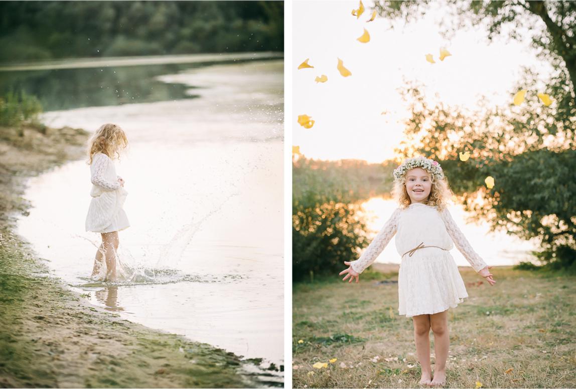 best mallorca photographer -  little girl having fun with nature during artistic photoshoot