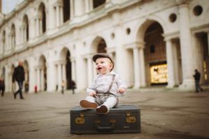 mallorca kids photoshoot - a baby ready to explore the world