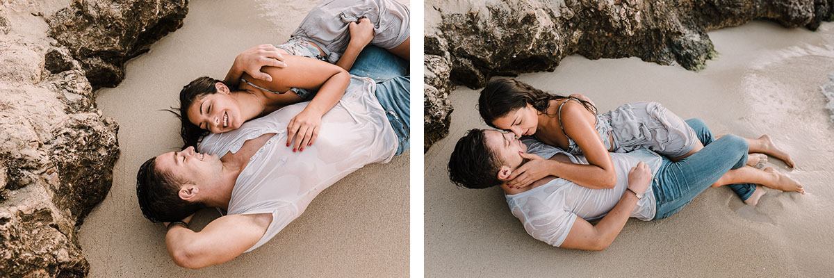 Mallorca Prenuptial Photographer - Romany Flower - intimate couple by the beach