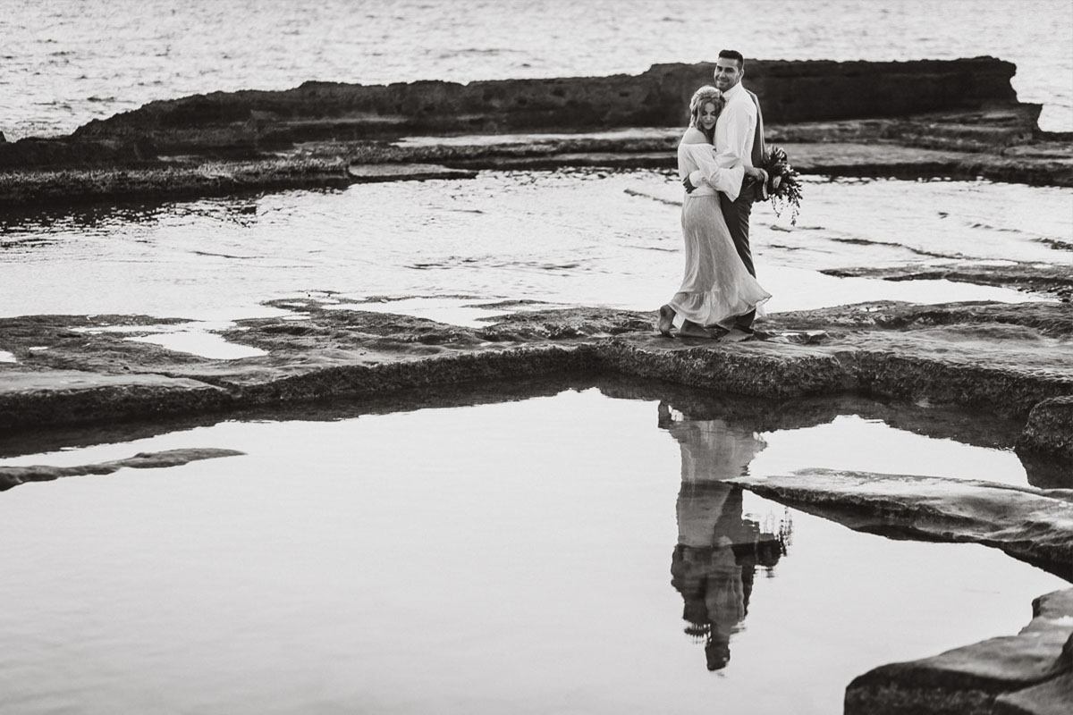 couple in love embracing each other boho wedding