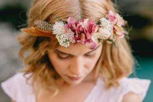 Mallorca wedding photographer - boho bride with flower crown