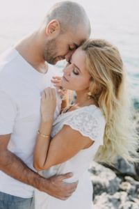 Cala D Or elopement photographer Romany Flower -photo of unposed couple sharing an intimate moment