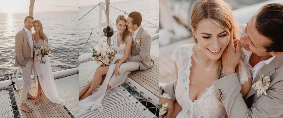 mallorca elopement ideas - sunset sailboat wedding 
